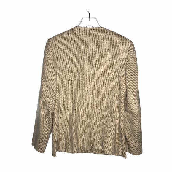 Talbots Austin Hill Blazer Tan Wool Knit 10 VTG - Picture 2 of 9